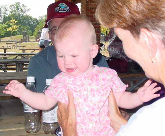 Emily's first taste of pink lemonade didn't go very well.
