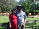 Here we are in front of the flamingos.
